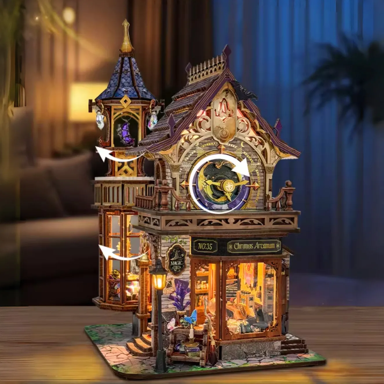 Miniatur Haus Bausatz - Time Magic Club | 3D-Holzpuzzle - Image 5